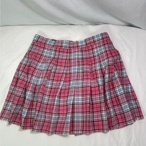 Pink Plaid School Girl Skirt